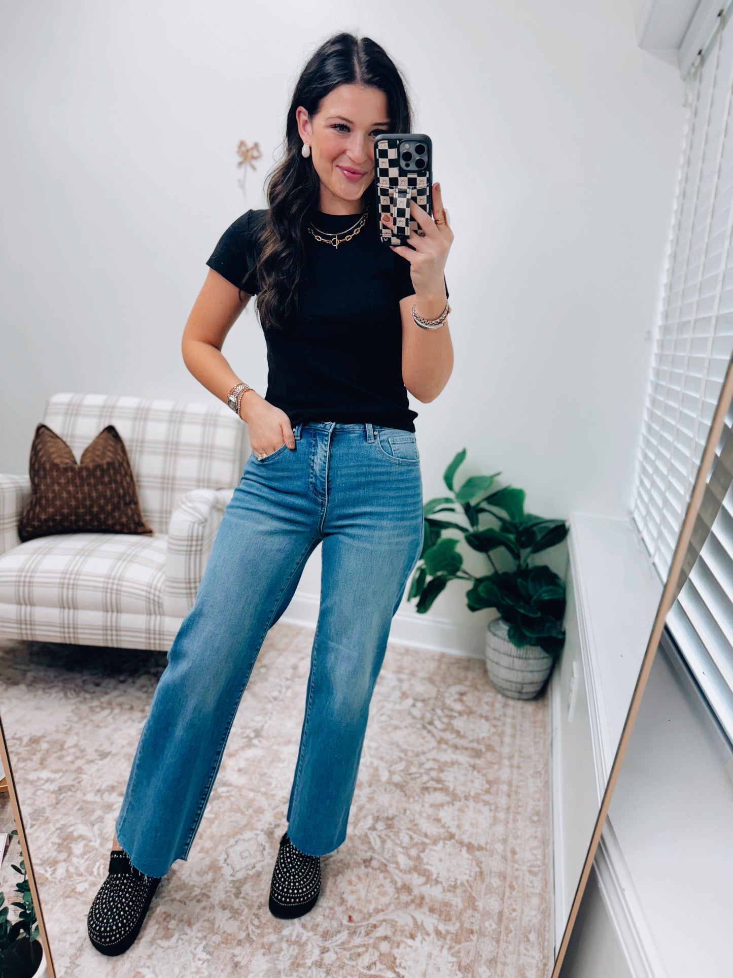 CURVY Holly Risen Wide-Leg Raw Hem Denim