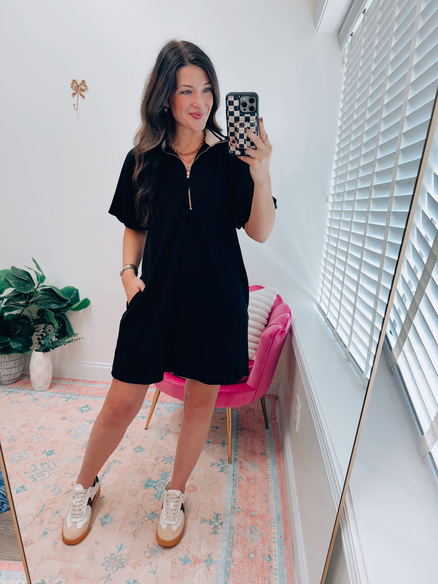 Ivy Thick Collar Block Mini Dress