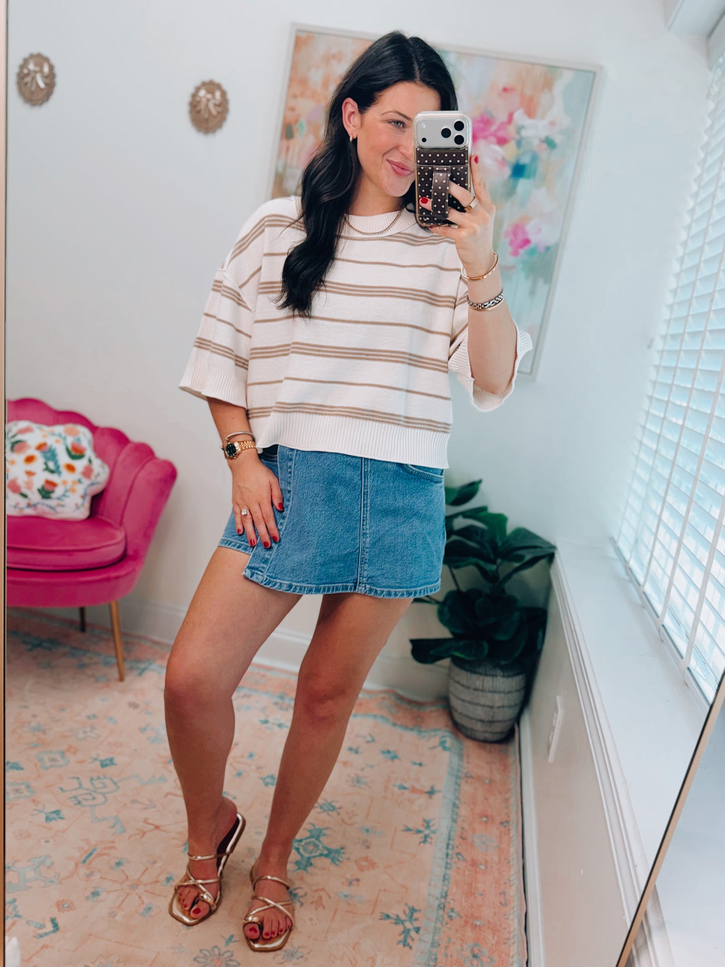 Avery Striped Boxy Knit Top