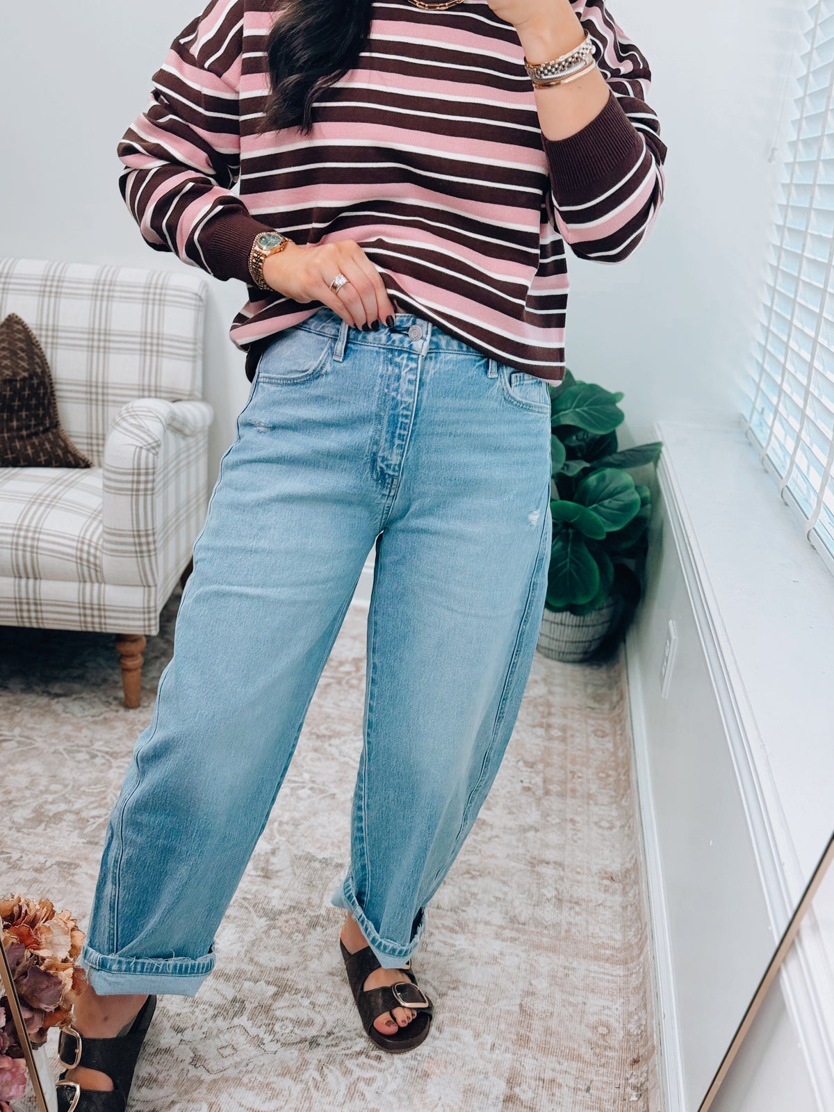 Stella High Rise Light Wash Barrel Denim