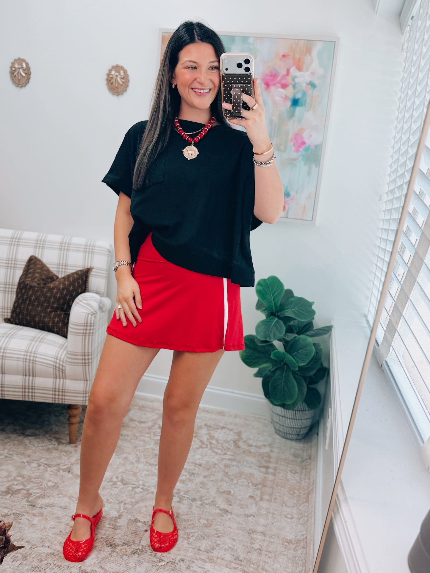 Active Stripe Butter Skort - Red