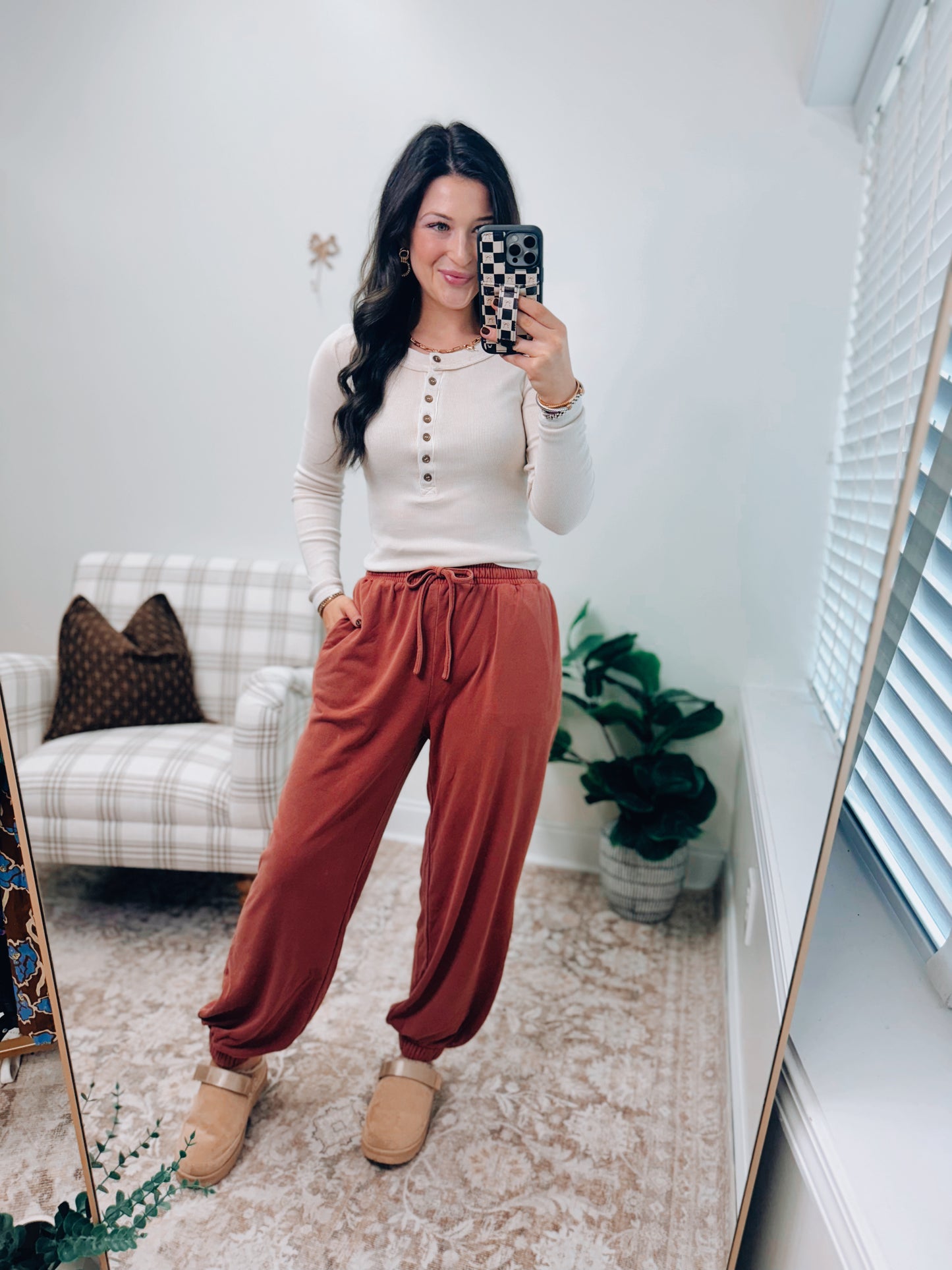 Rust Washed Drawstring Jogger