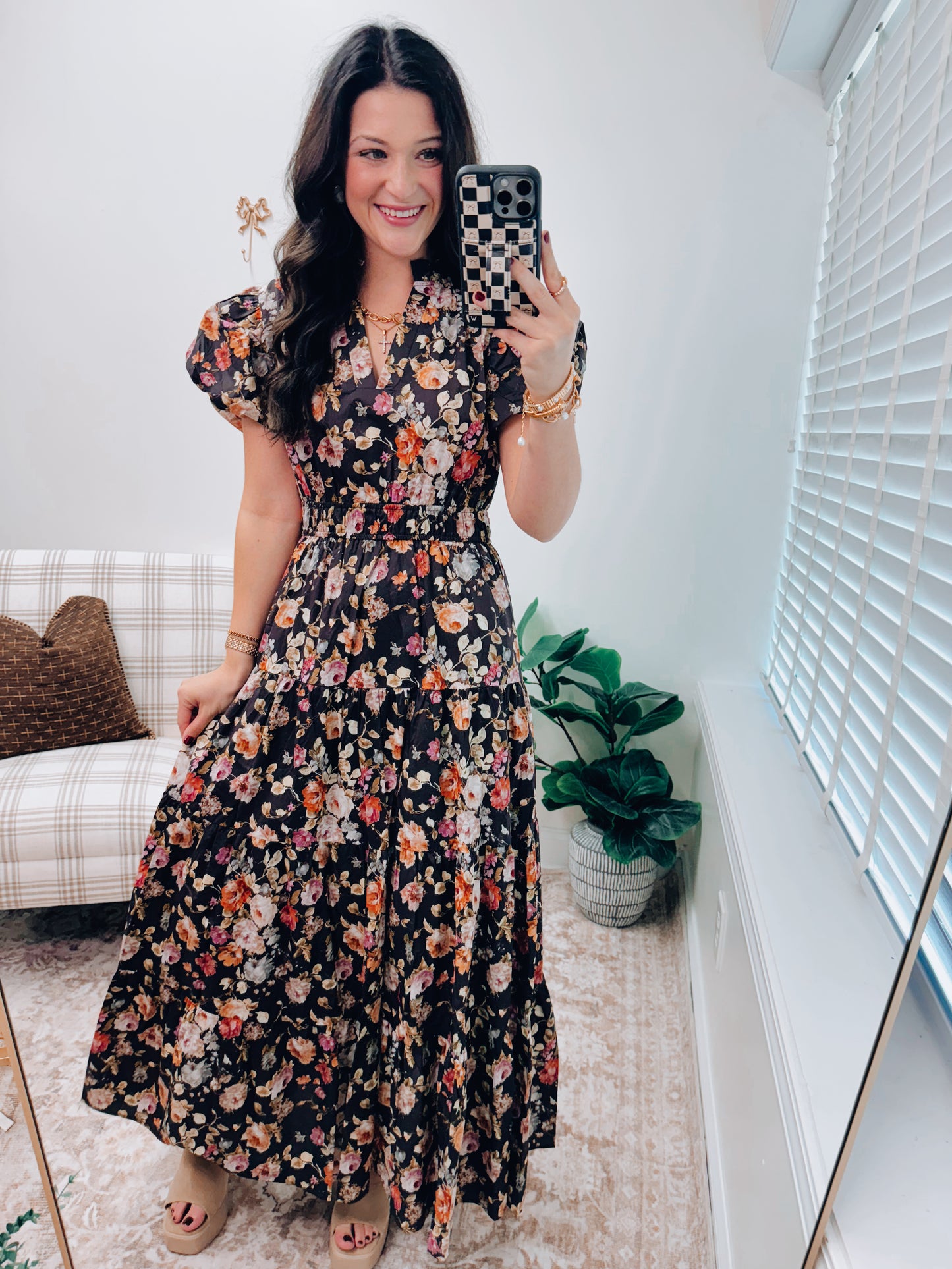 CURVY Mavie Floral Smocked Maxi Dress