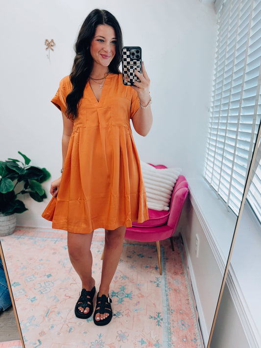 Brooks Satin Pocket Mini Dress