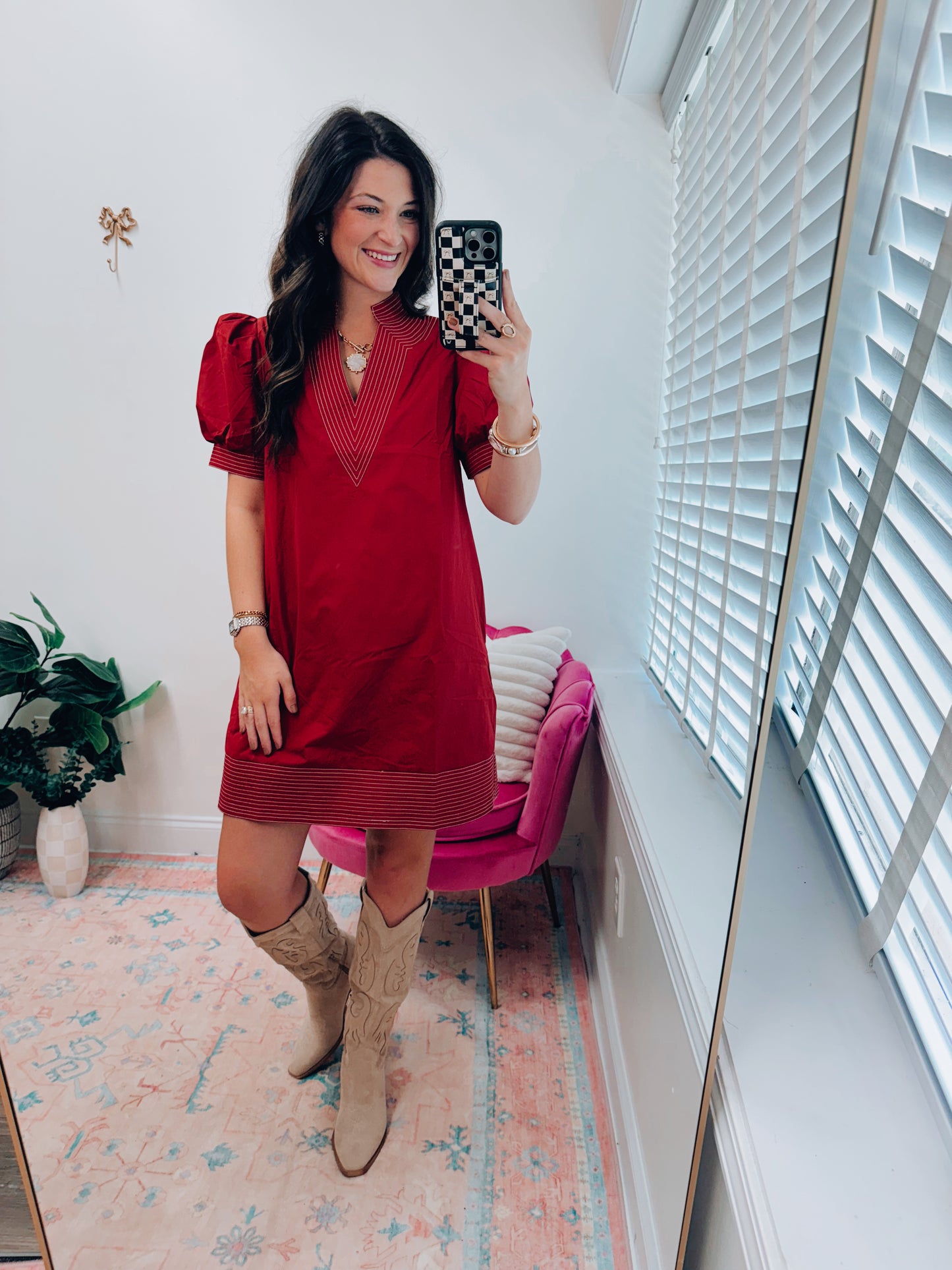 Rowan Embroidered Mini Dress