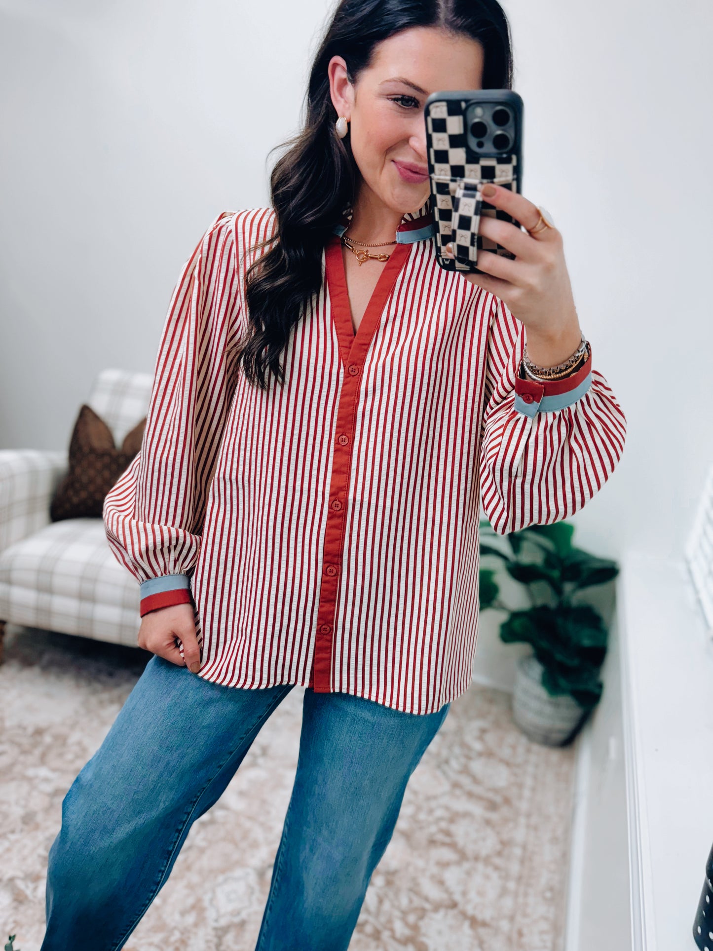 Sammy Striped Ruffle Top