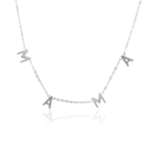 Mama Letter Necklace | Stainless Steel