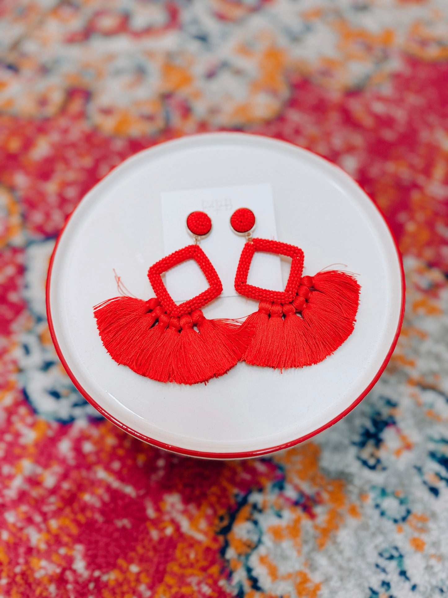 Red Tassel Earrings