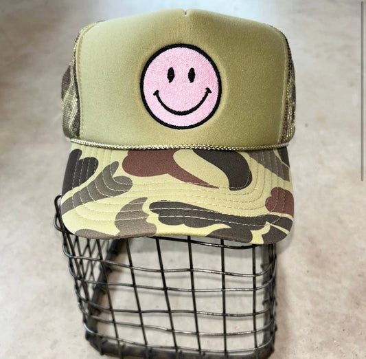 Smiley Camo Trucker Hat