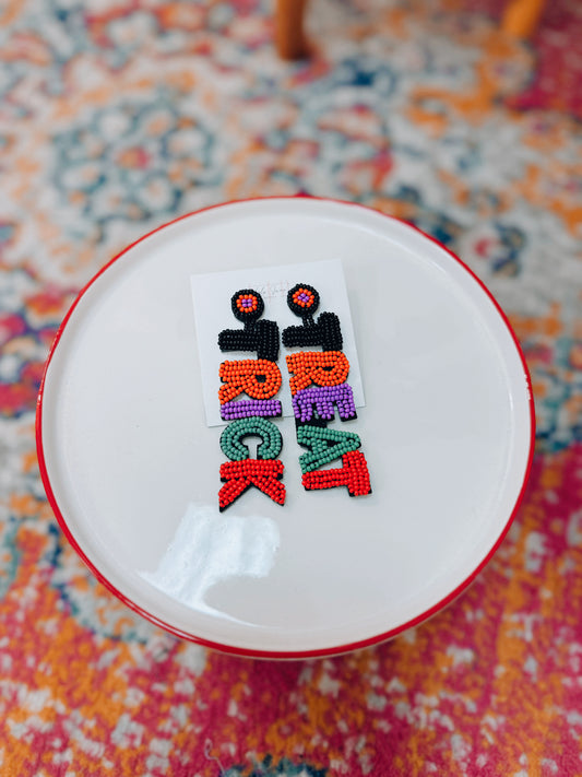 Trick Or Treat Beaded Earrings