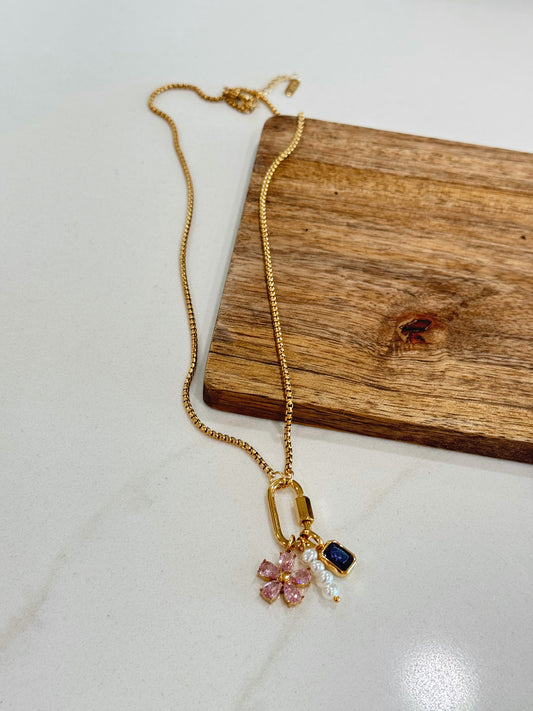 18k Gold Plated Charm Dangle Necklace