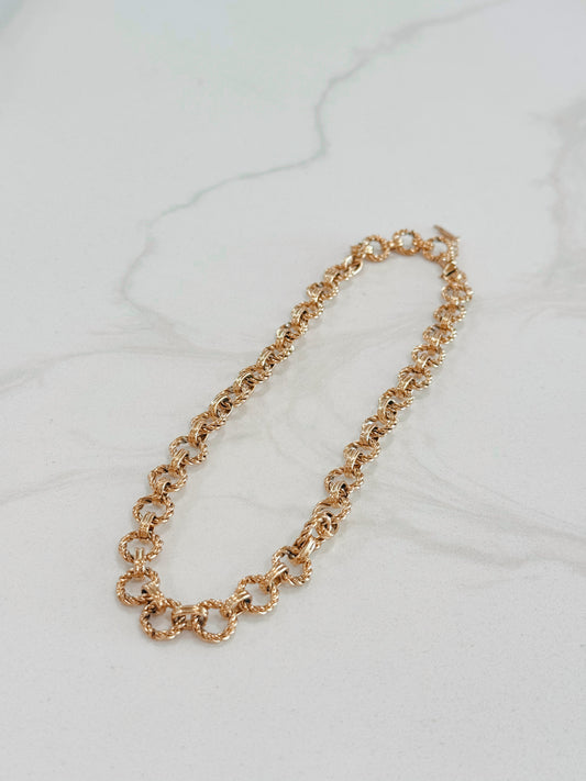 18k Gold Plated Driftwood Link Chain Necklace