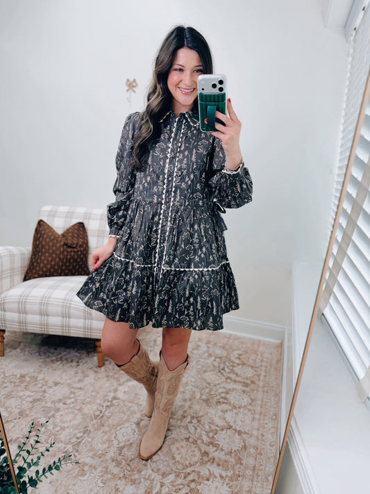 Ash Scalloped Tie Mini Dress