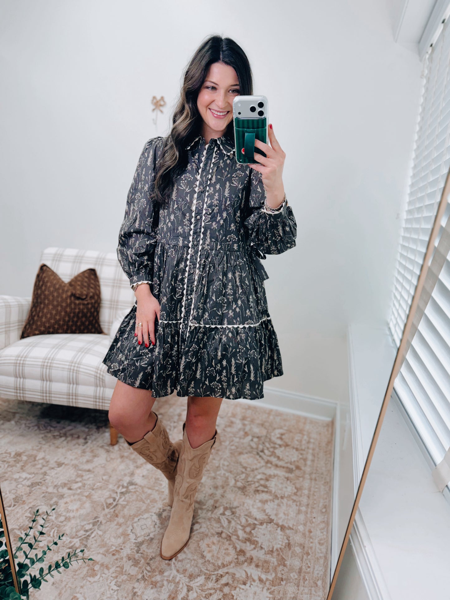 Ash Scalloped Tie Mini Dress