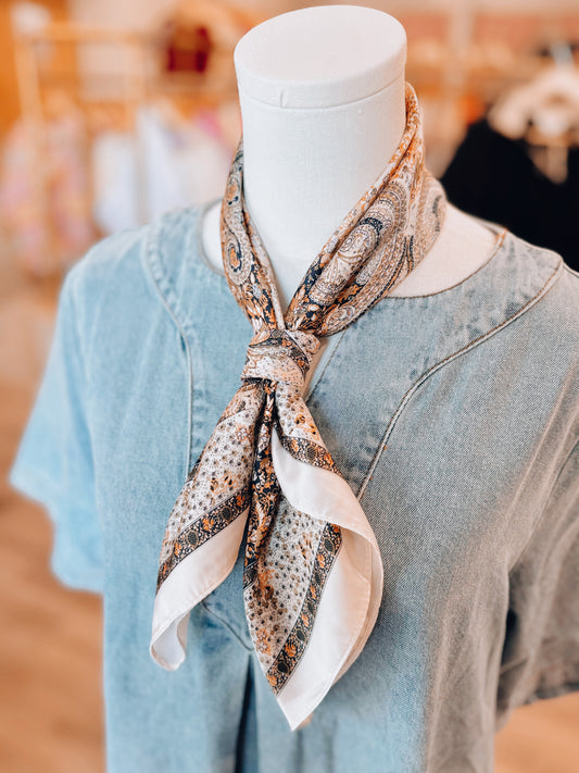Vintage Paisley Print Neck Scarf