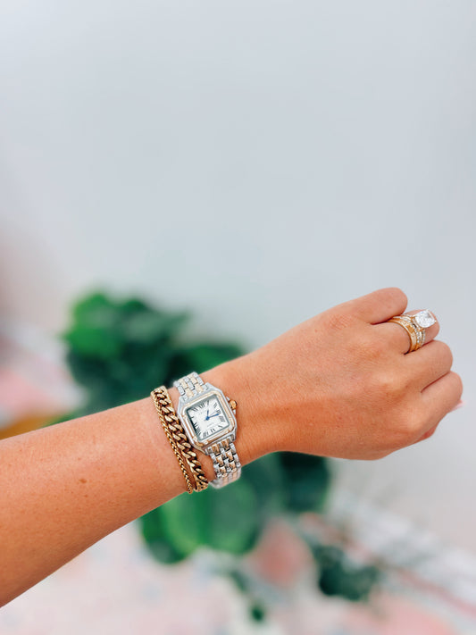 Vintage Style Two-Tone Watch