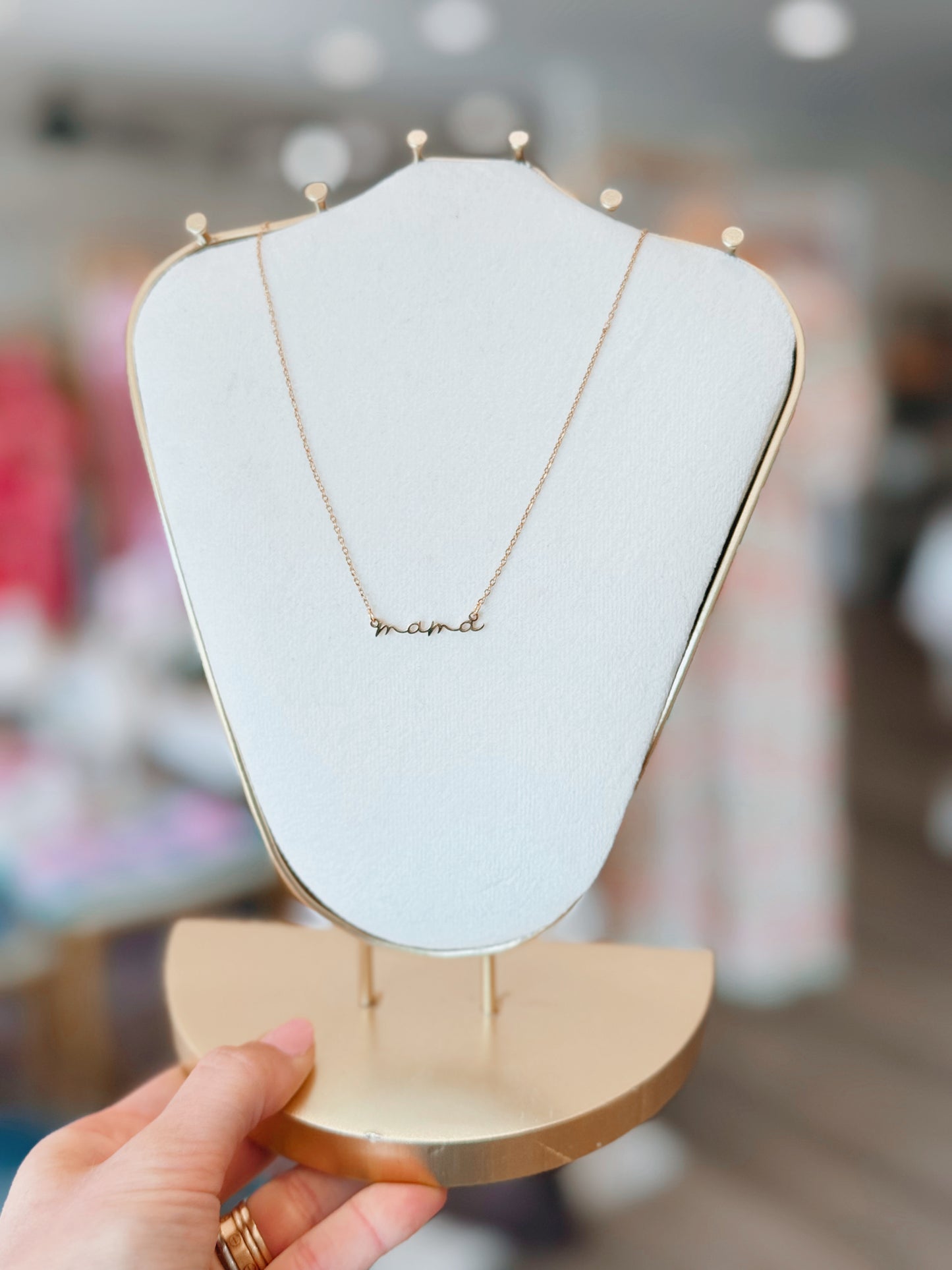 Mama Script Necklace | 18K Gold Plated