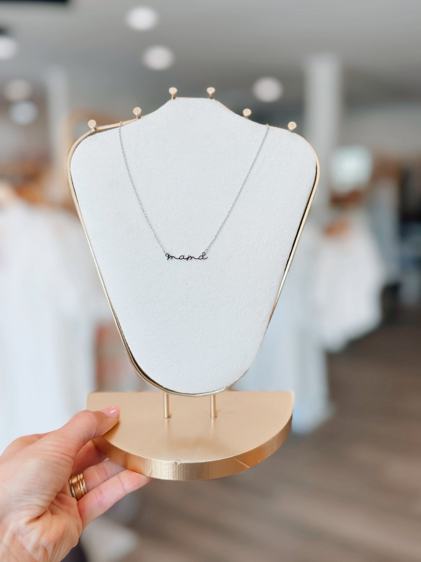 Mama Script Necklace | Stainless Steel