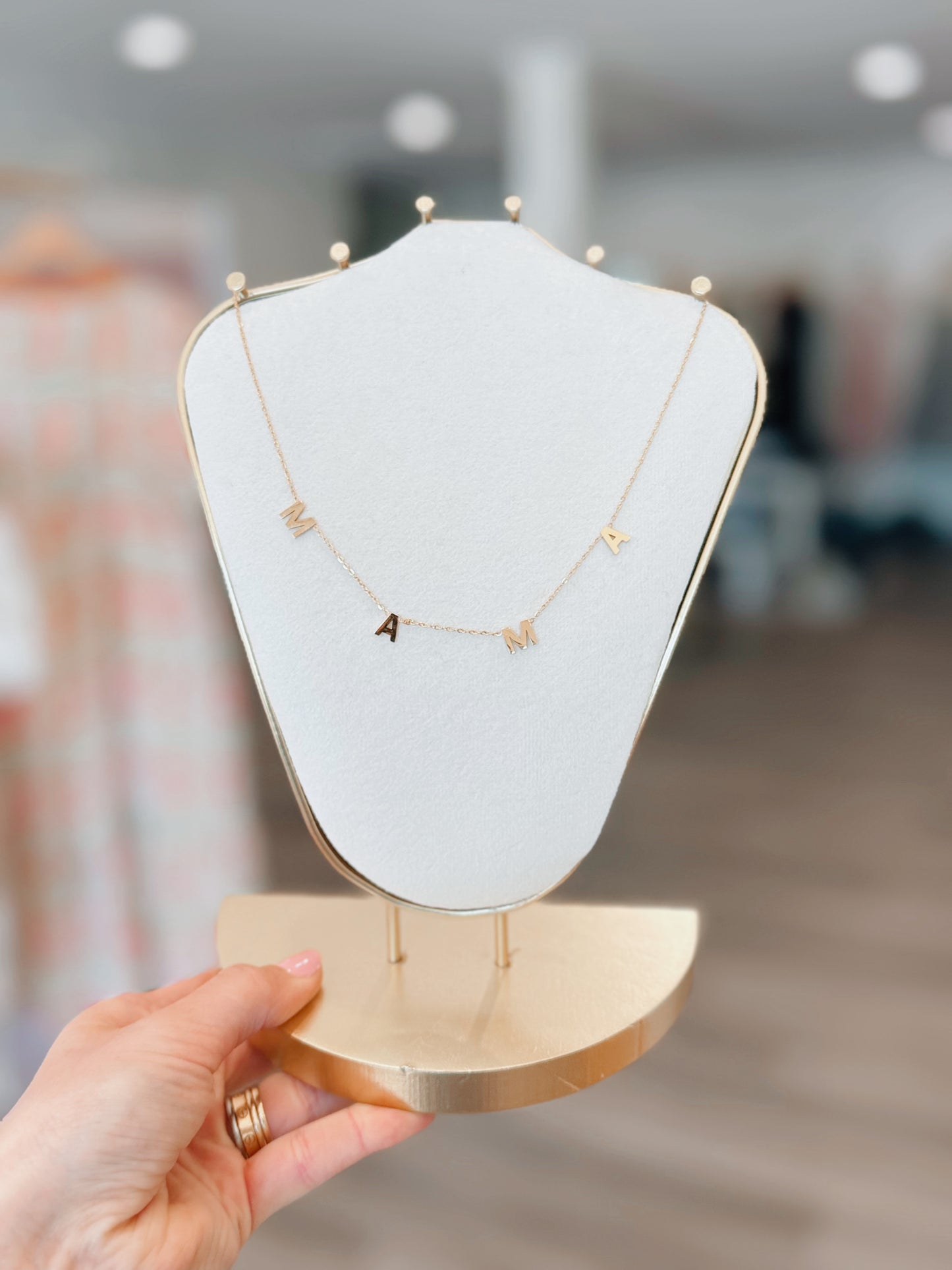 Mama Letter Necklace | 18K Gold Plated
