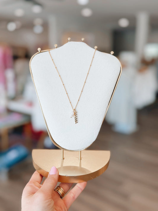 Mama Pearl Drop Necklace | 18K Gold Plated