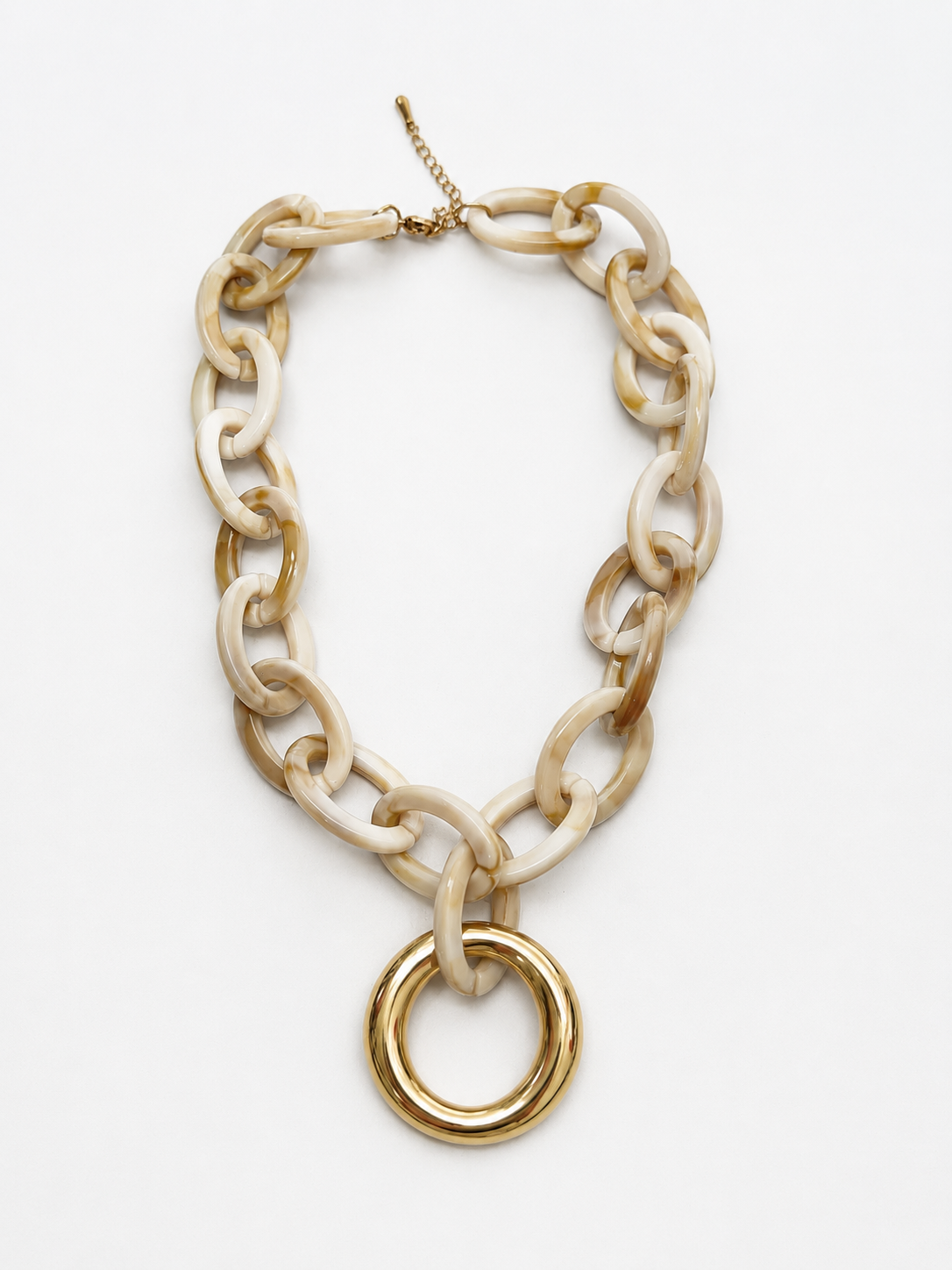 Colin Cream Acrylic Chain Necklace | 18K Gold Plated