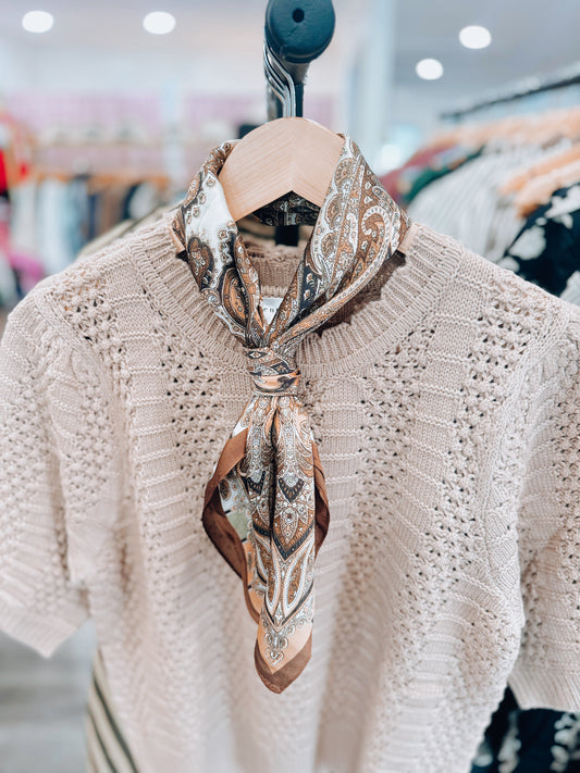 Vintage Paisley Print Neck Scarf
