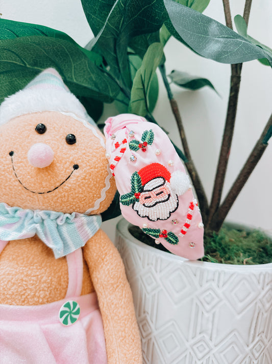 Pink Santa Beaded Headband