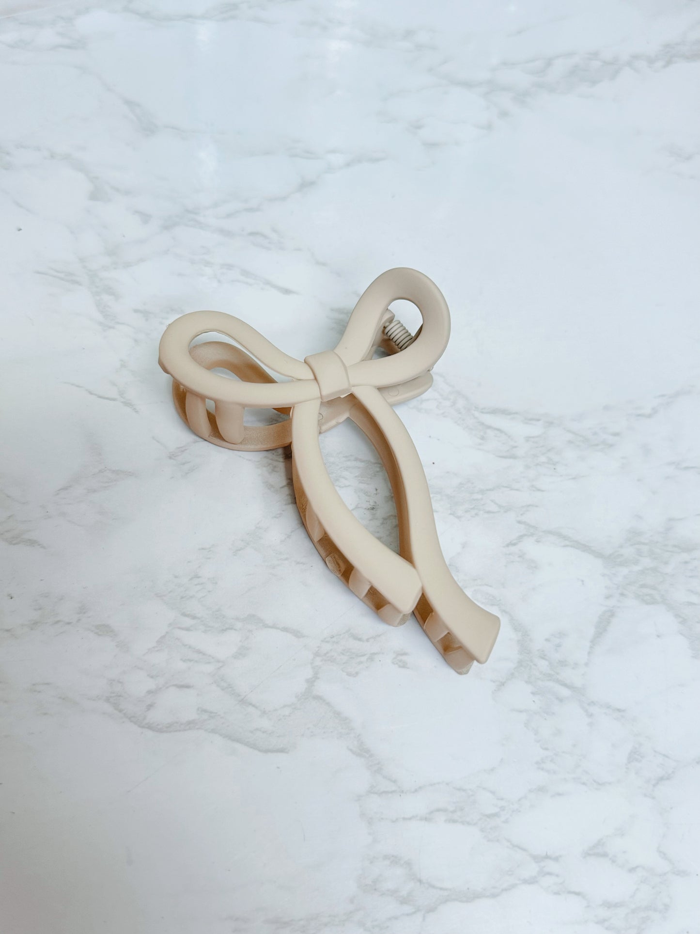 Matte Bow Hair Claw Clips - Tan