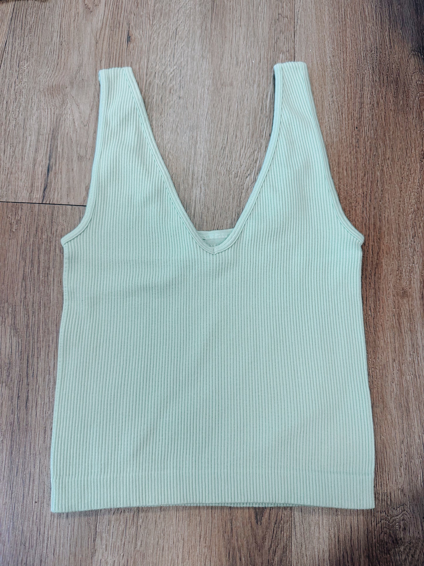 Lime Ribbed Reversible Tank