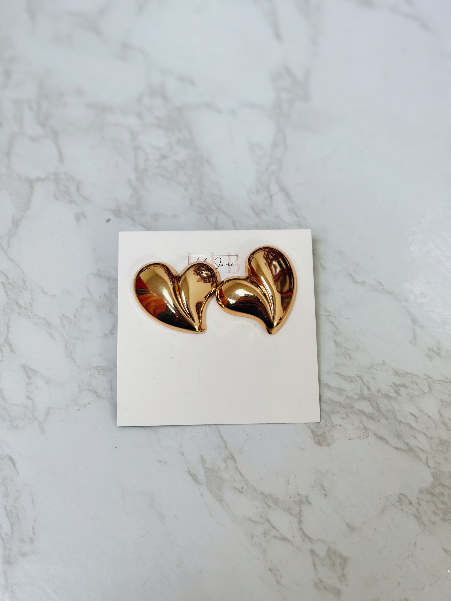 18k Gold Plated Luxe Heart Earrings