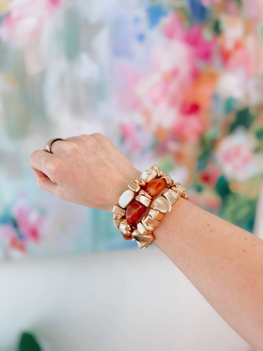 Calico Gold Beaded Bracelets