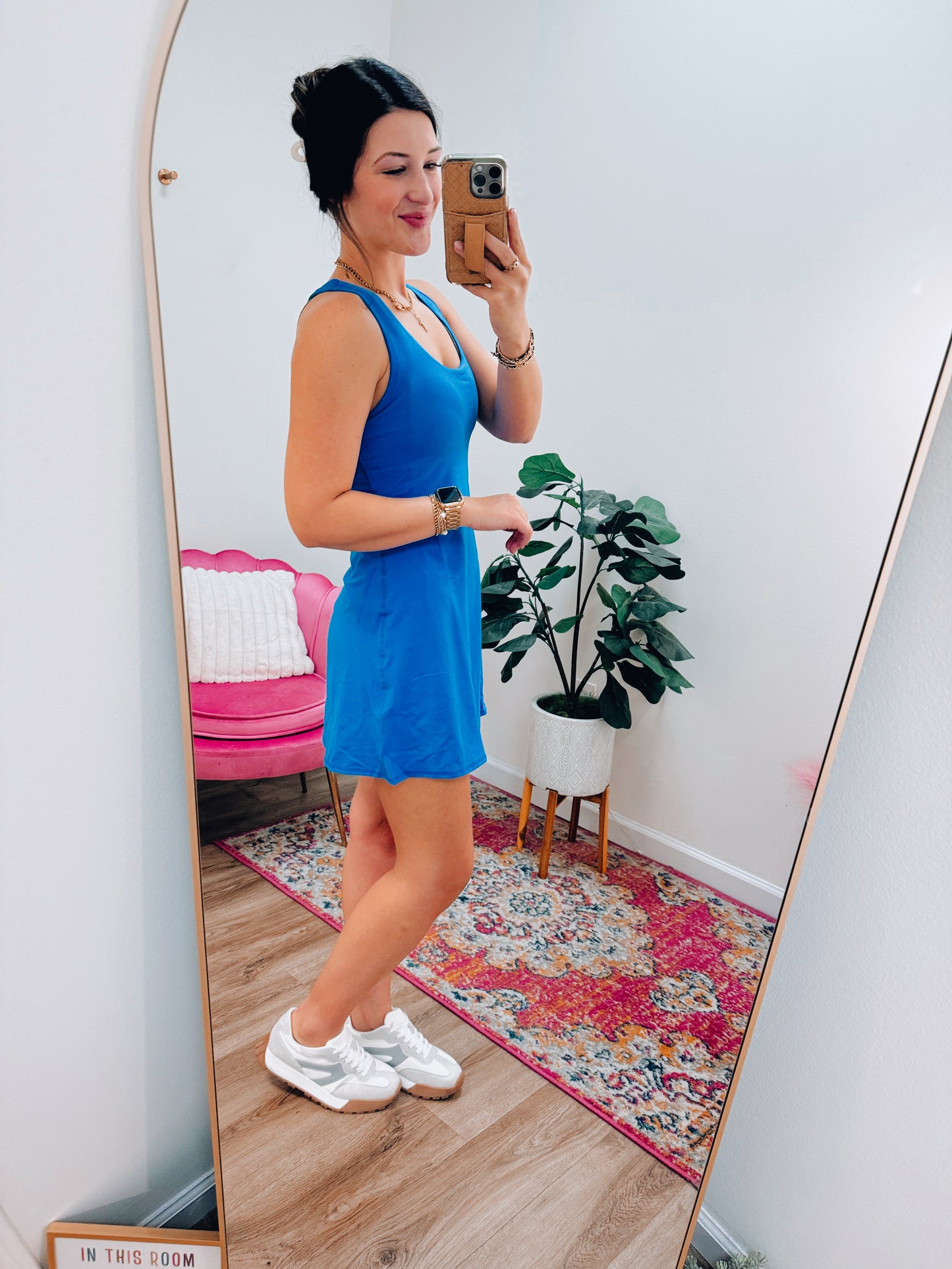 Rae Buttery Soft Tennis Romper Dress - Sonic Blue