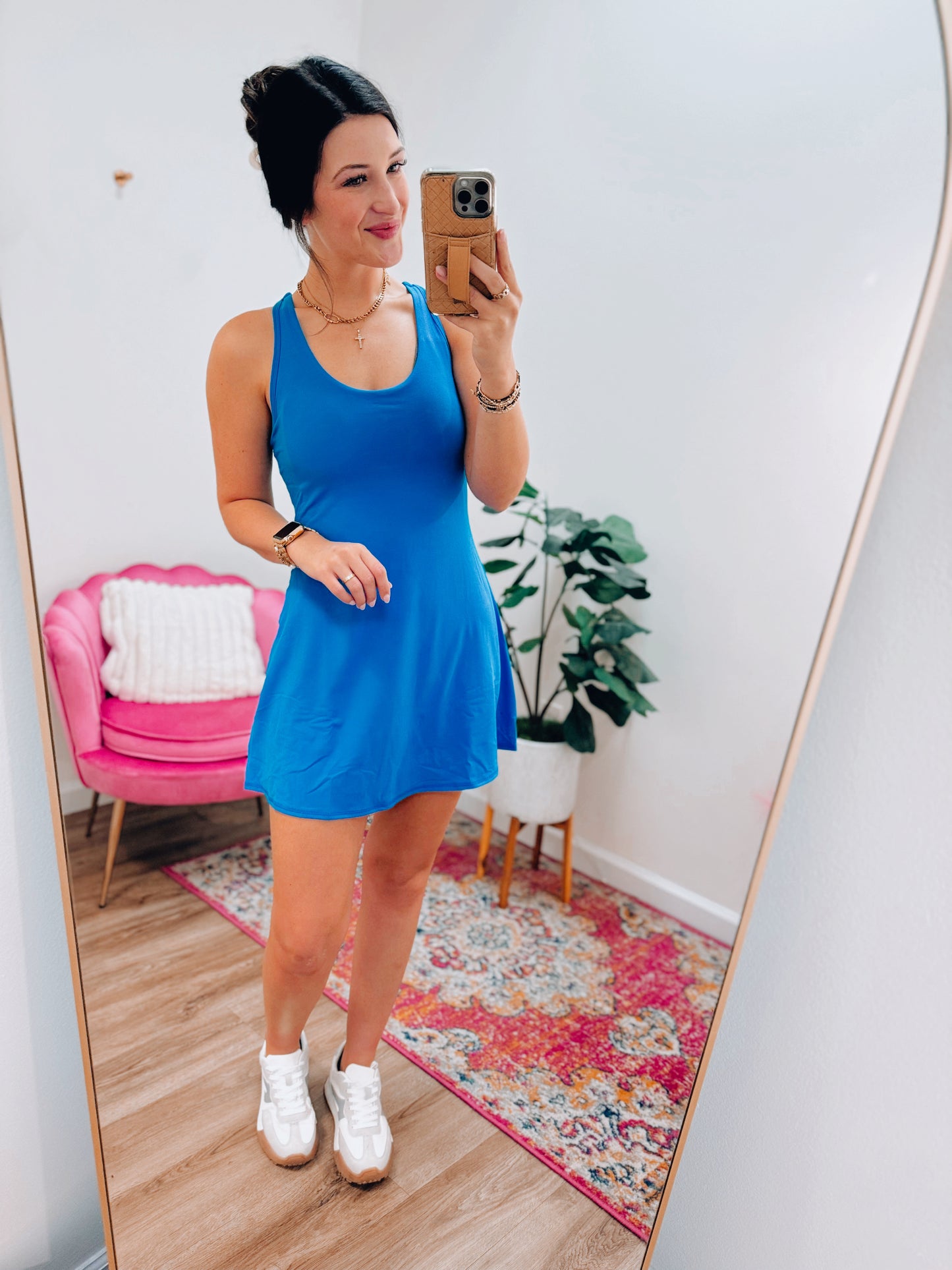 Rae Buttery Soft Tennis Romper Dress - Sonic Blue