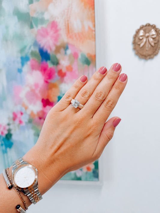 The Everly Beige Silicone CZ Ring