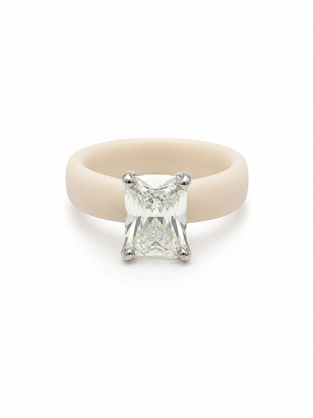 The Everly Beige Silicone CZ Ring