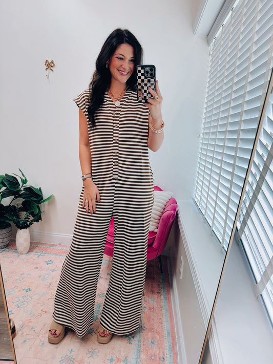 Copper Moon Striped Jumpsuit