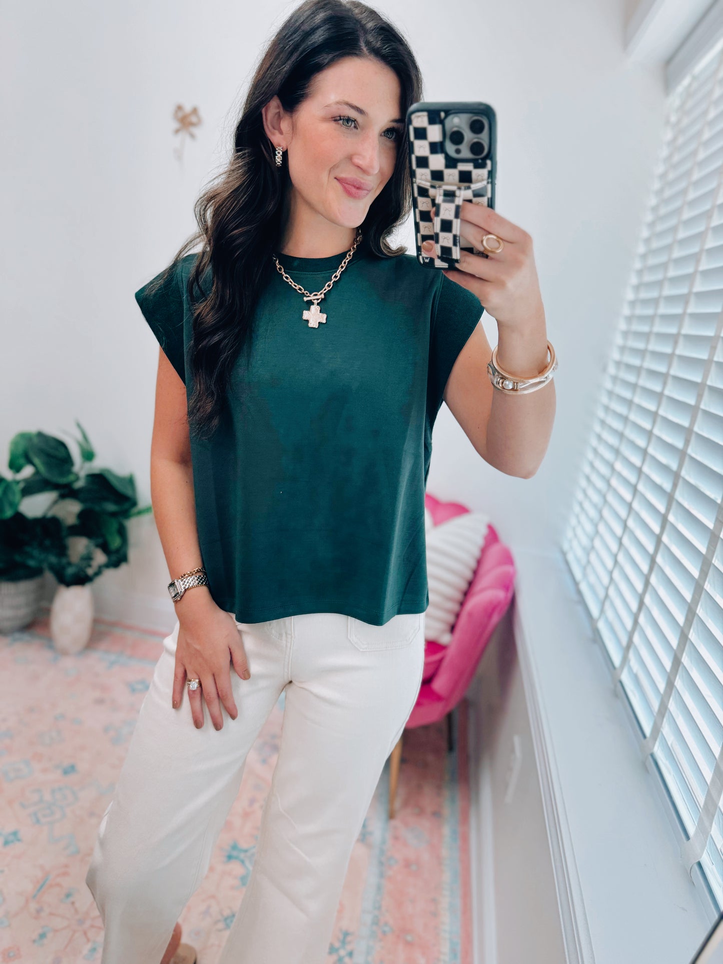 Brooks Essentials Cuff Top - Forest