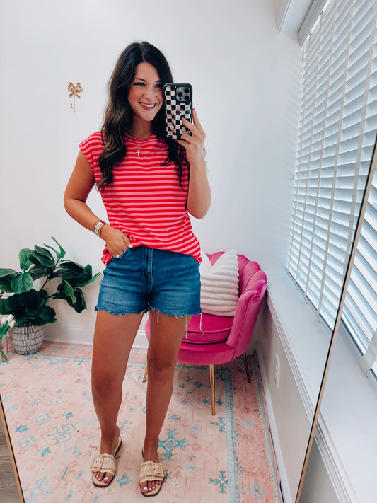 June Striped Ribbed Top