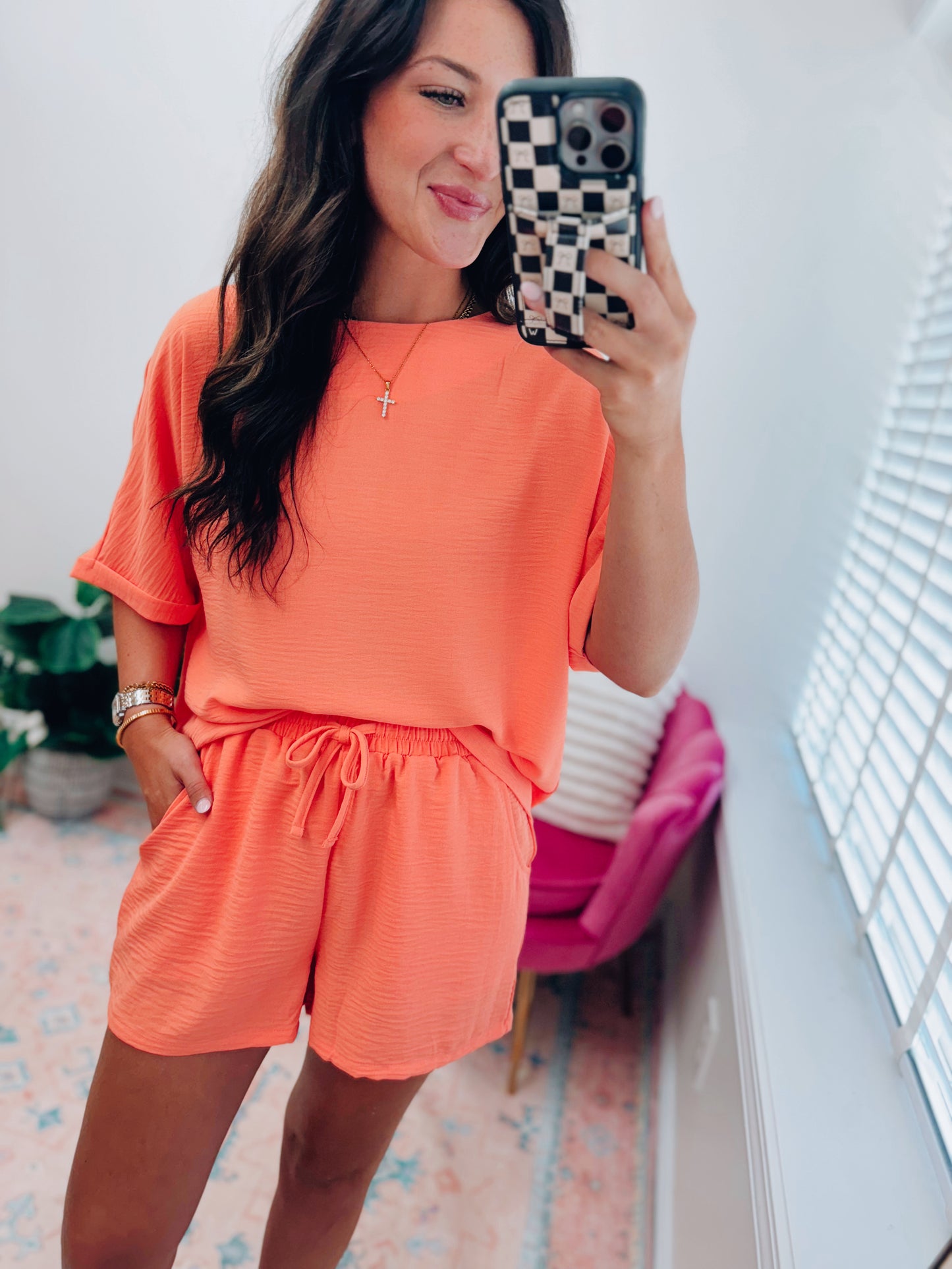 Harvey Air-Wick Shorts Set - Coral