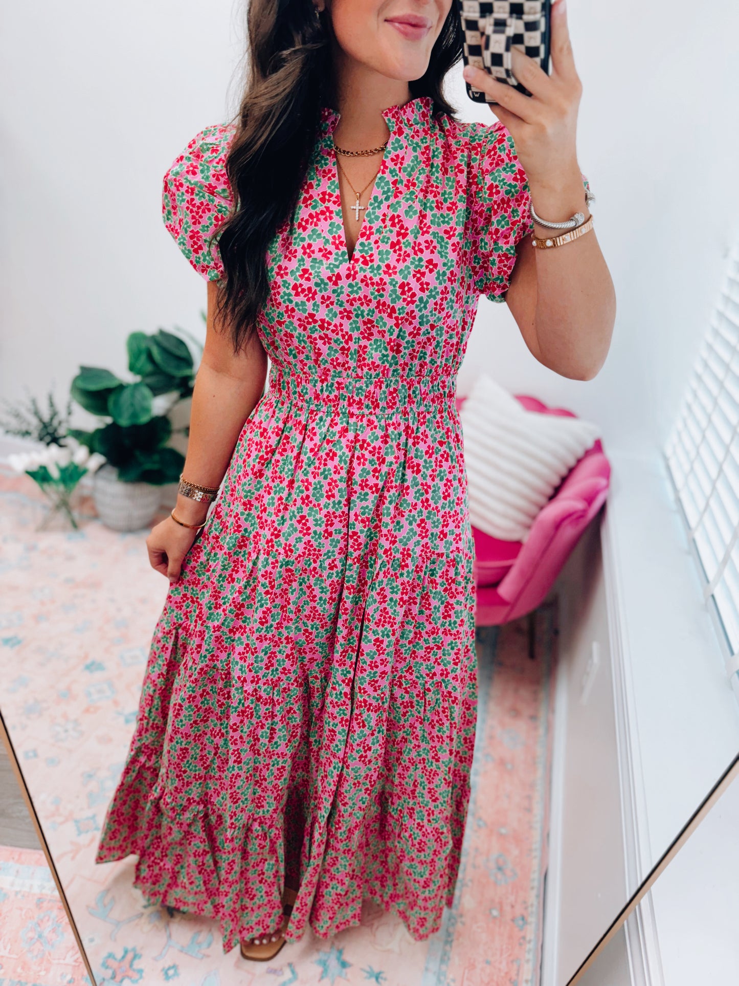 Misty Floral Smocked Maxi Dress