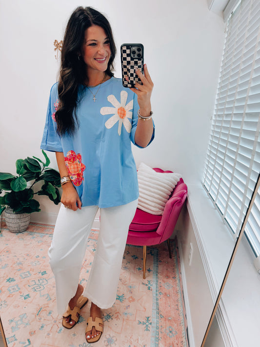 Daisy Patchwork Oversized Floral Tee