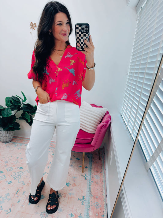 Wild Leopard Mix Top