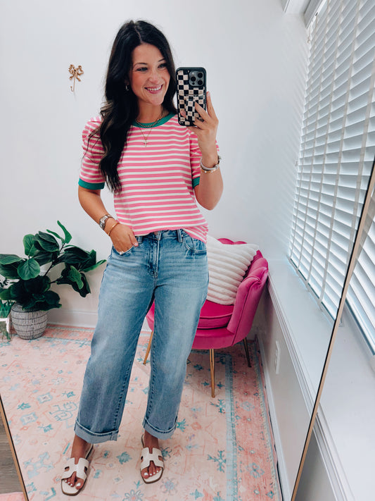 Sunny Stripe Ribbed Top