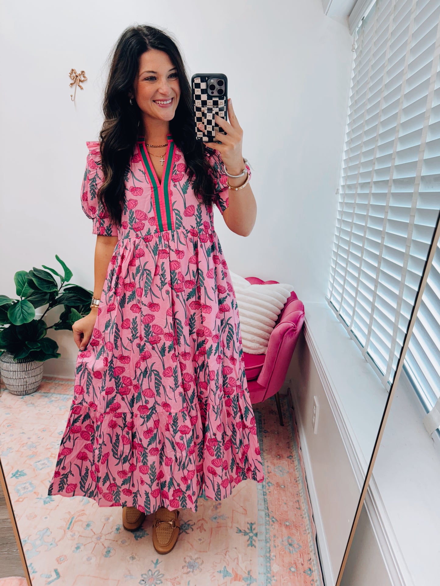 Heidi Floral Tiered Midi Dress