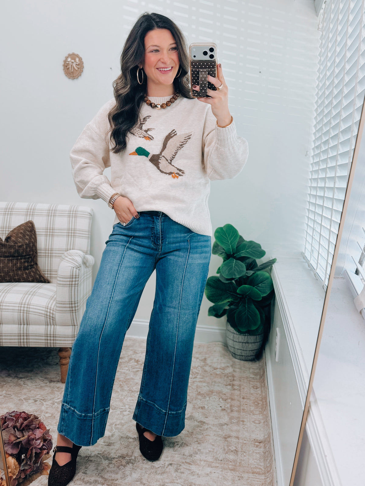 Mallard Duck Oatmeal Knit Sweater