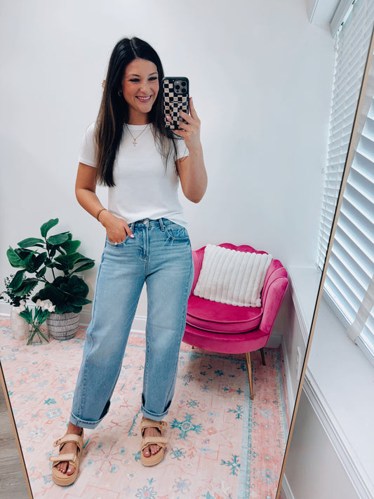 CURVY Whit Risen HR Barrel Denim