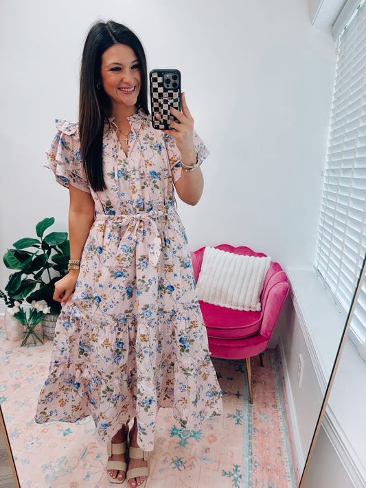Kate Floral Mix Midi Dress