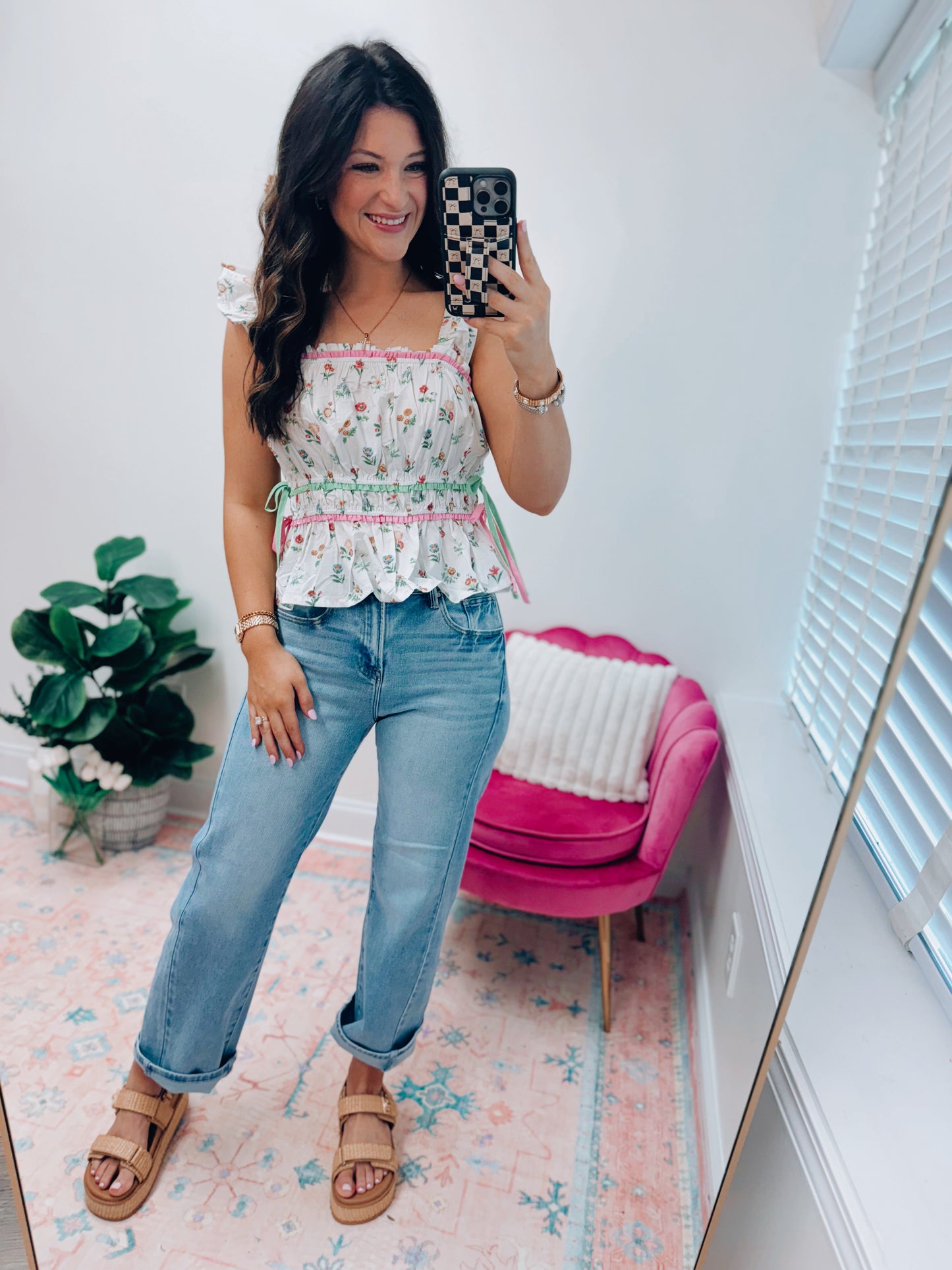 Sweet Meadow Ruffle Peplum Top