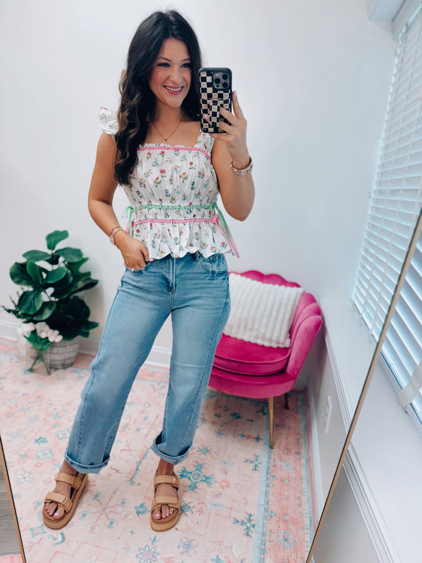 Sweet Meadow Ruffle Peplum Top