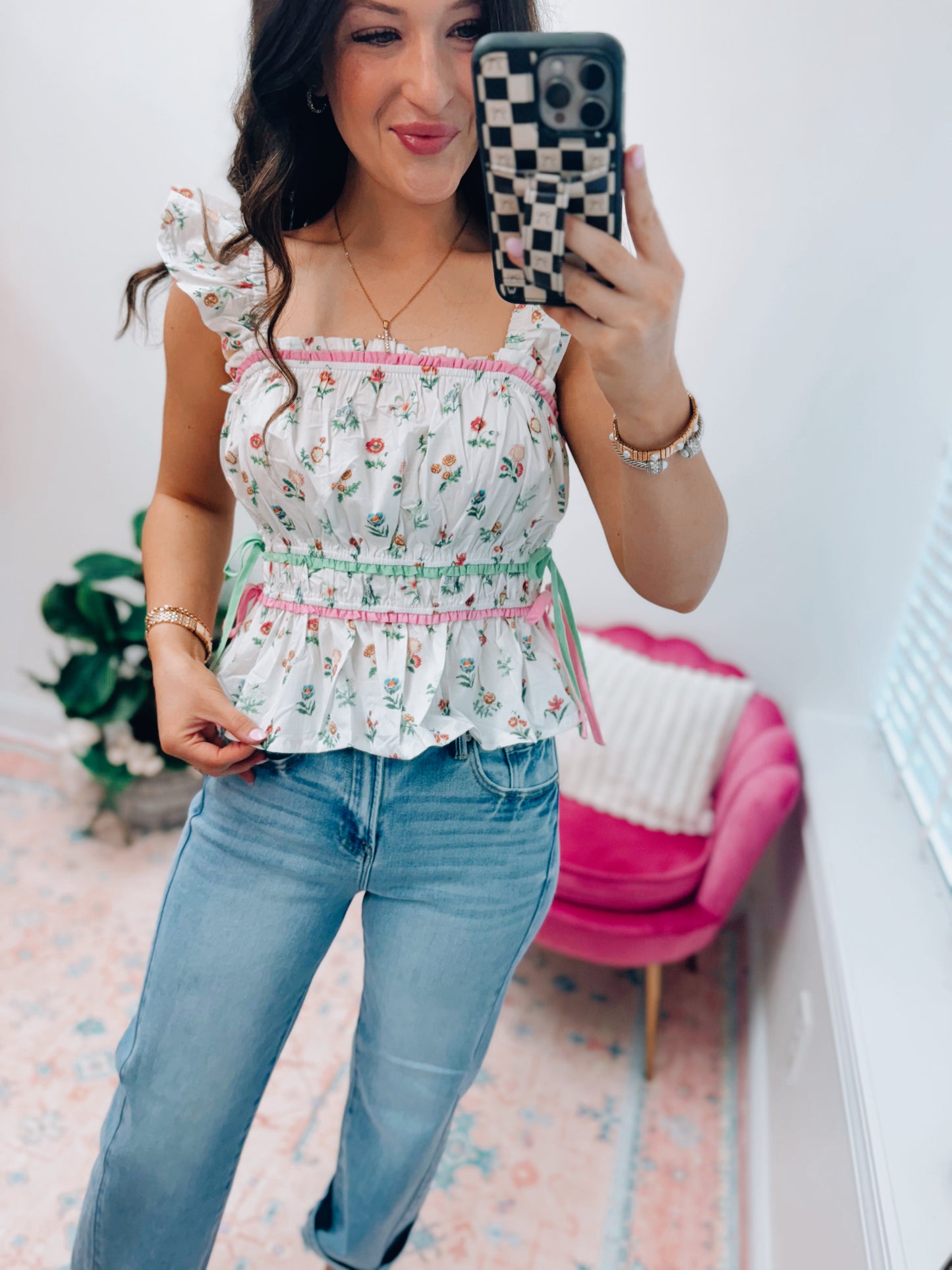 Sweet Meadow Ruffle Peplum Top